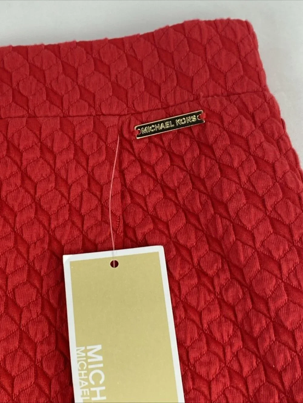 Michael Kors Skirt Women's Size Small Cherry Red Textured Knit Pencil Basics NWT - Picture 2 of 16